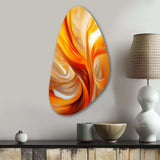 Orange Abstract Warm Fractal Design VII - Asymmetric Metal Wall Art