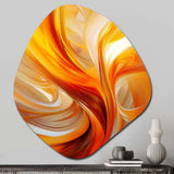 Orange Abstract Warm Fractal Design VII - Asymmetric Metal Wall Art