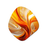 Orange Abstract Warm Fractal Design VII - Asymmetric Metal Wall Art