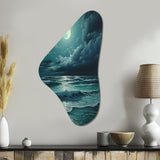 Super Moon Over The Sea IV - Asymmetric Metal Wall Art