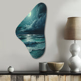 Super Moon Over The Sea IV - Asymmetric Metal Wall Art