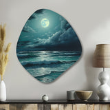 Super Moon Over The Sea IV - Asymmetric Metal Wall Art