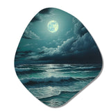 Super Moon Over The Sea IV - Asymmetric Metal Wall Art