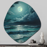 Super Moon Over The Sea IV - Asymmetric Metal Wall Art