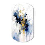 Dark Blue and Gold Strokes XIII - Asymmetric Metal Wall Art