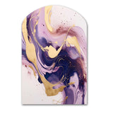 Purple and Gold Strokes I - Asymmetric Metal Wall Art