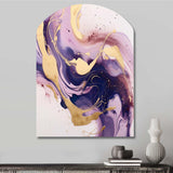 Purple and Gold Strokes I - Asymmetric Metal Wall Art