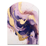 Purple and Gold Strokes I - Asymmetric Metal Wall Art