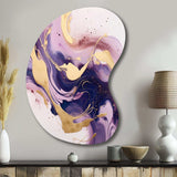 Purple and Gold Strokes I - Asymmetric Metal Wall Art