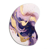 Purple and Gold Strokes I - Asymmetric Metal Wall Art