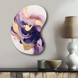 Purple and Gold Strokes I - Asymmetric Metal Wall Art