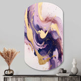 Purple and Gold Strokes I - Asymmetric Metal Wall Art