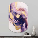 Purple and Gold Strokes I - Asymmetric Metal Wall Art