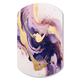 Purple and Gold Strokes I - Asymmetric Metal Wall Art