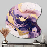 Purple and Gold Strokes I - Asymmetric Metal Wall Art