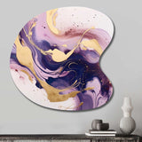 Purple and Gold Strokes I - Asymmetric Metal Wall Art