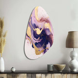 Purple and Gold Strokes I - Asymmetric Metal Wall Art