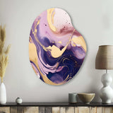 Purple and Gold Strokes I - Asymmetric Metal Wall Art