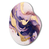 Purple and Gold Strokes I - Asymmetric Metal Wall Art