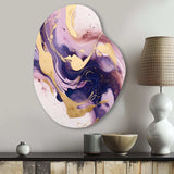 Purple and Gold Strokes I - Asymmetric Metal Wall Art