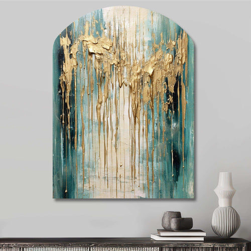 Gilded Daydreams VI - Asymmetric Metal Wall Art
