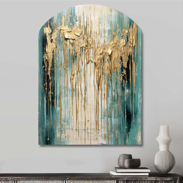 Gilded Daydreams VI - Asymmetric Metal Wall Art