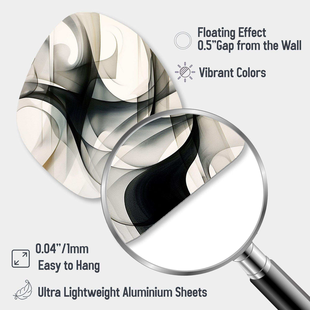 Abstract Neutral XIV - Asymmetric Metal Wall Art