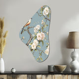 Chinoiserie With Birds and Peonies XVIII - Asymmetric Metal Wall Art