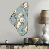 Chinoiserie With Birds and Peonies XVIII - Asymmetric Metal Wall Art