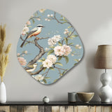 Chinoiserie With Birds and Peonies XVIII - Asymmetric Metal Wall Art