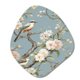 Chinoiserie With Birds and Peonies XVIII - Asymmetric Metal Wall Art