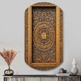 Old Carved Wooden Door II - Asymmetric Metal Wall Art