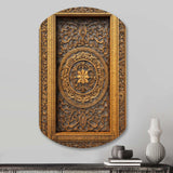 Old Carved Wooden Door II - Asymmetric Metal Wall Art