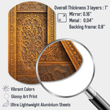 Old Carved Wooden Door III - Asymmetric Metal Wall Art