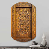 Old Carved Wooden Door III - Asymmetric Metal Wall Art