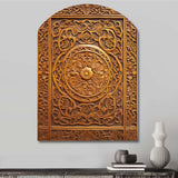 Old Carved Wooden Door IV - Asymmetric Metal Wall Art