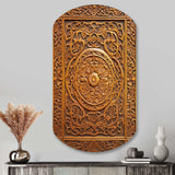 Old Carved Wooden Door IV - Asymmetric Metal Wall Art