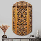 Old Carved Wooden Door V - Asymmetric Metal Wall Art