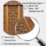 Old Carved Wooden Door V - Asymmetric Metal Wall Art