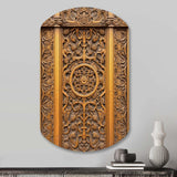 Old Carved Wooden Door V - Asymmetric Metal Wall Art