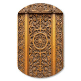 Old Carved Wooden Door V - Asymmetric Metal Wall Art