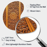 Old Carved Wooden Door VI - Asymmetric Metal Wall Art