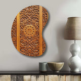 Old Carved Wooden Door VI - Asymmetric Metal Wall Art