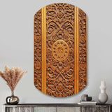 Old Carved Wooden Door VI - Asymmetric Metal Wall Art