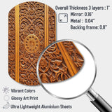 Old Carved Wooden Door VI - Asymmetric Metal Wall Art