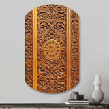 Old Carved Wooden Door VI - Asymmetric Metal Wall Art