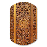 Old Carved Wooden Door VI - Asymmetric Metal Wall Art