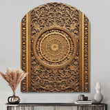 Old Carved Wooden Door VIII - Asymmetric Metal Wall Art