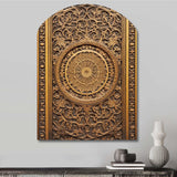 Old Carved Wooden Door VIII - Asymmetric Metal Wall Art