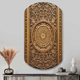 Old Carved Wooden Door VIII - Asymmetric Metal Wall Art